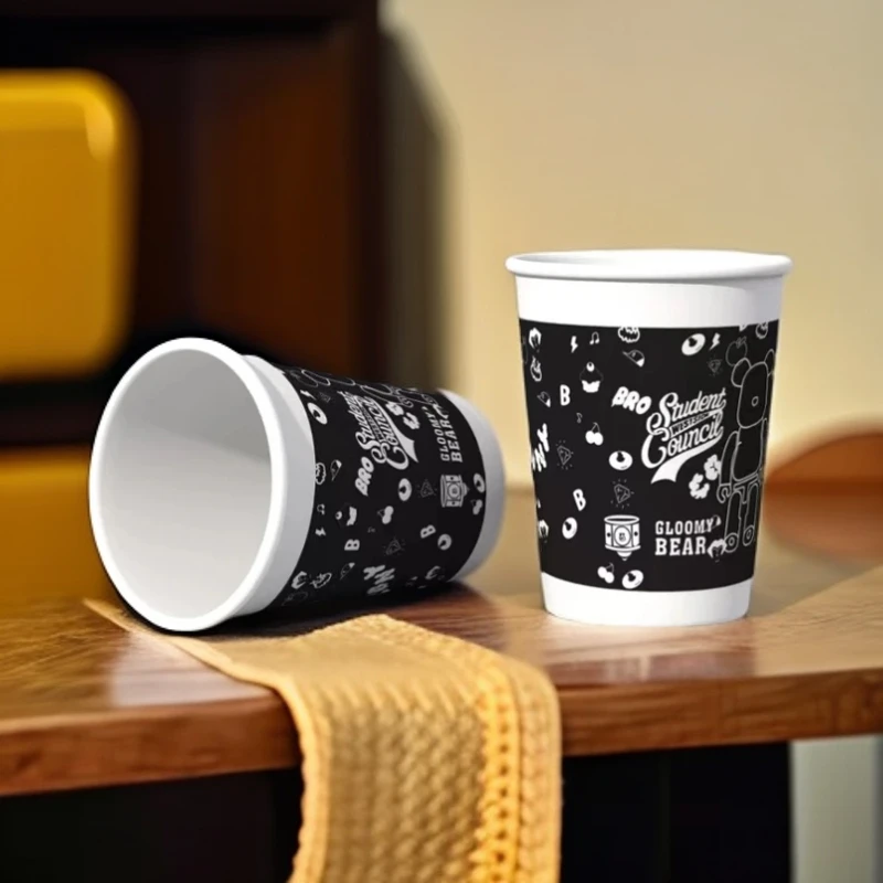 【火爆暴力熊】卡通纸杯一次性水杯家用可爱豆浆杯商用茶杯高档