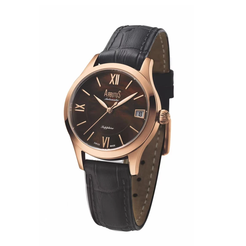 Arbutus爱彼特机械机芯时尚贝母皮带腕表AS12301RFB