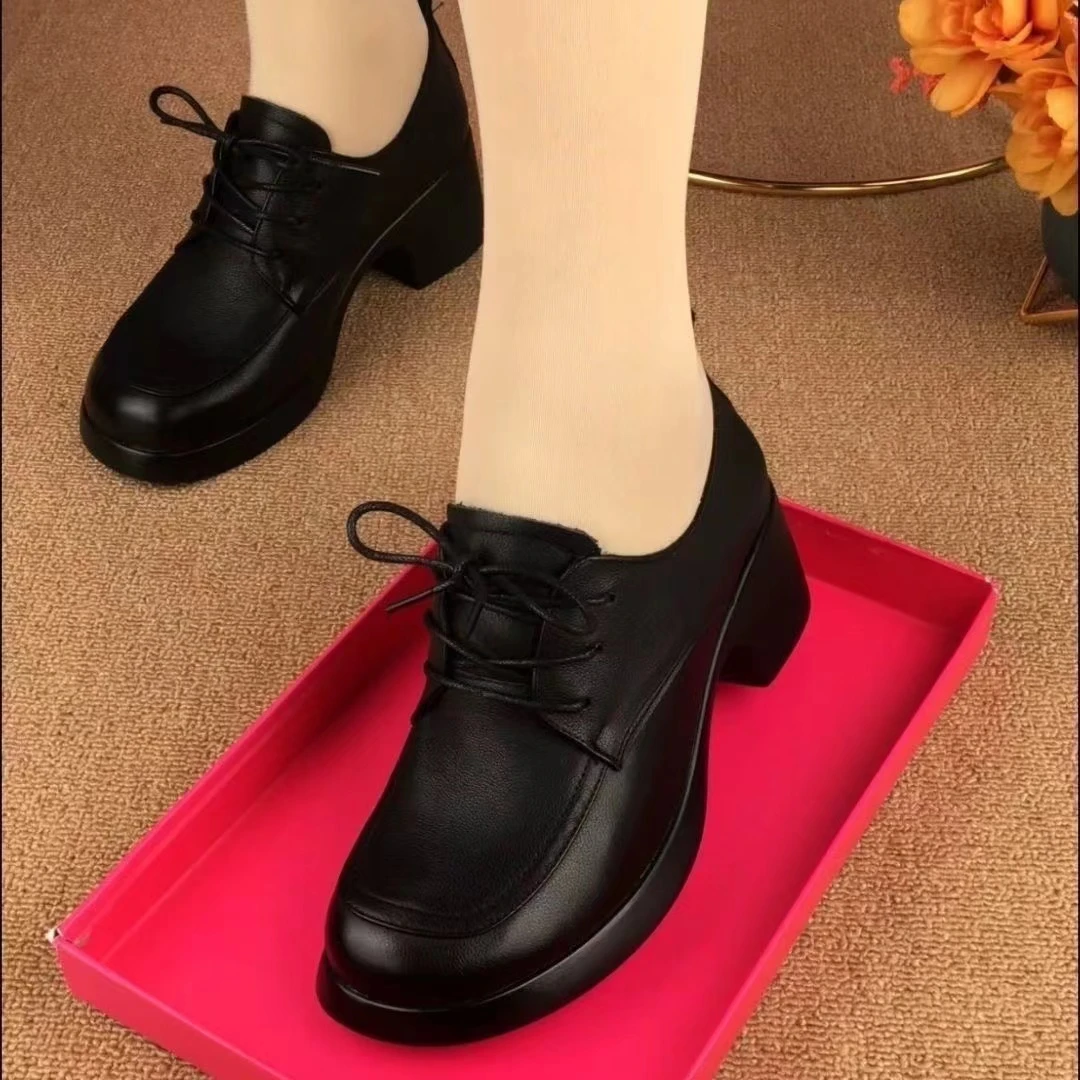 新款防滑软底舒适软皮时尚皮单鞋