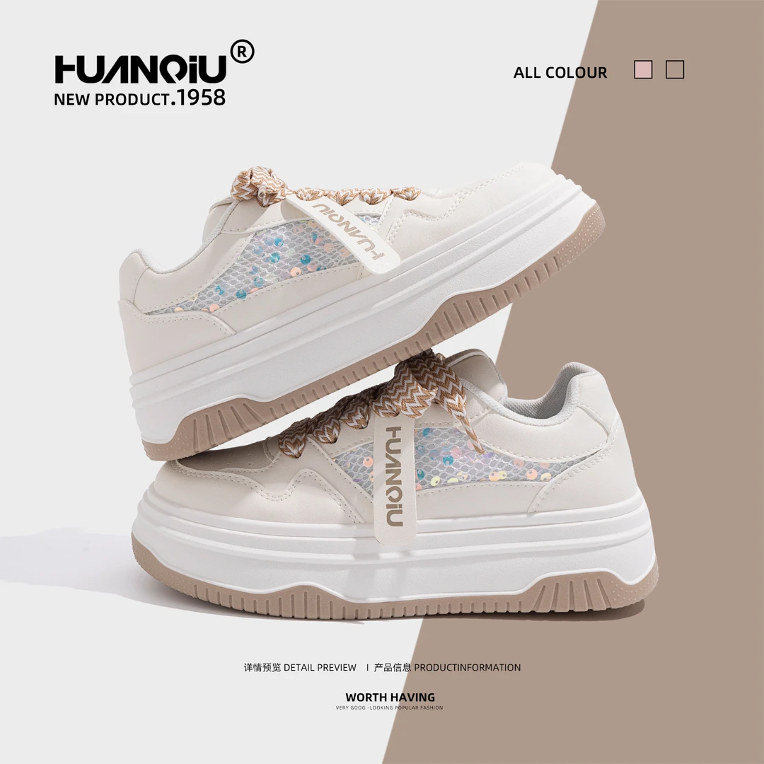 环球时尚休闲板鞋新款秋季2025厚底低帮休闲鞋百搭小众韩版厚底鞋