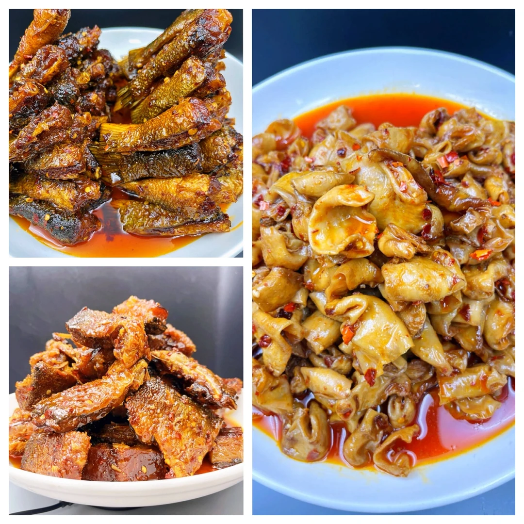 辣味湘中即食零食麻辣鱼尾100g鱼泡80g鱼排100g湖南香辣口味现发