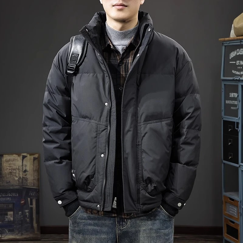 Cebrodz冬季新款高级感立领羽绒服男宽松加厚鸭绒保暖面包服外套