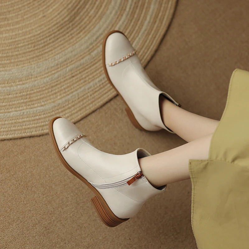 半坊手工女鞋|34-40|3.5cm|秋季新款英伦防滑厚底真皮复古时装靴