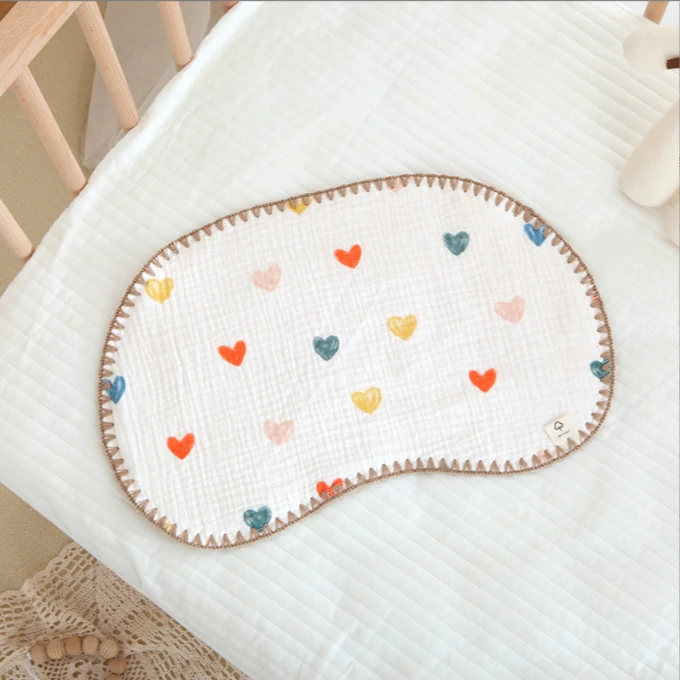 新生婴儿十层棉纱布平枕初生枕巾宝宝云片枕头防吐奶枕垫吸汗低枕