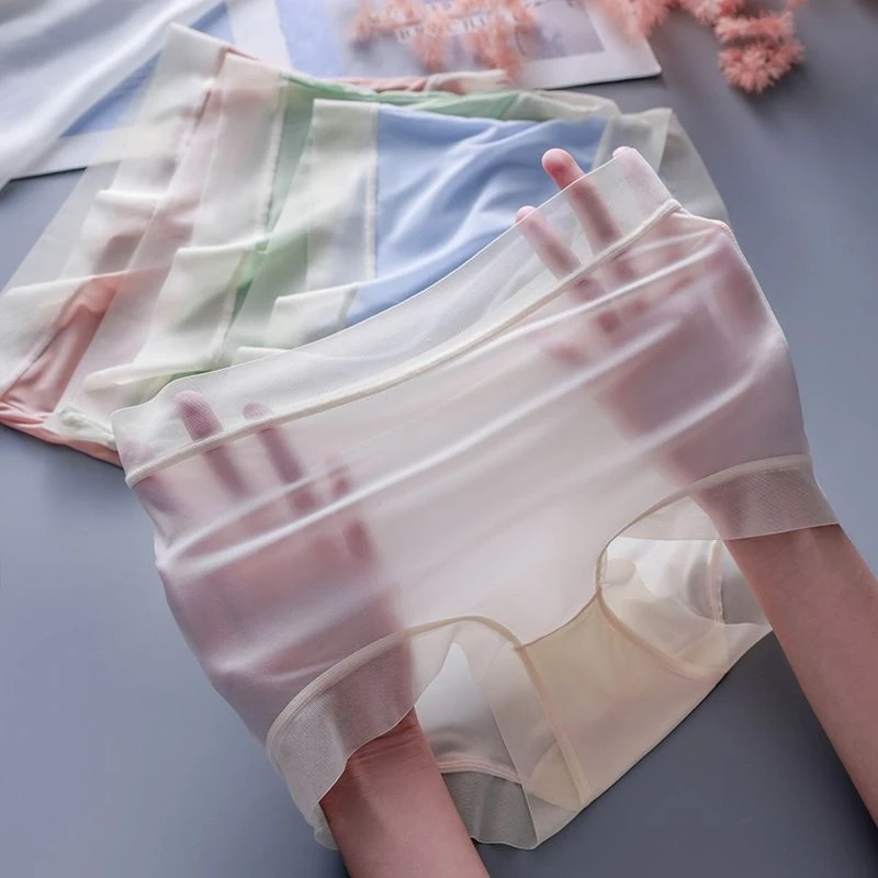 冰丝无痕大码高腰裸感无痕内裤超薄速干透气网红爆款女生三角裤潮