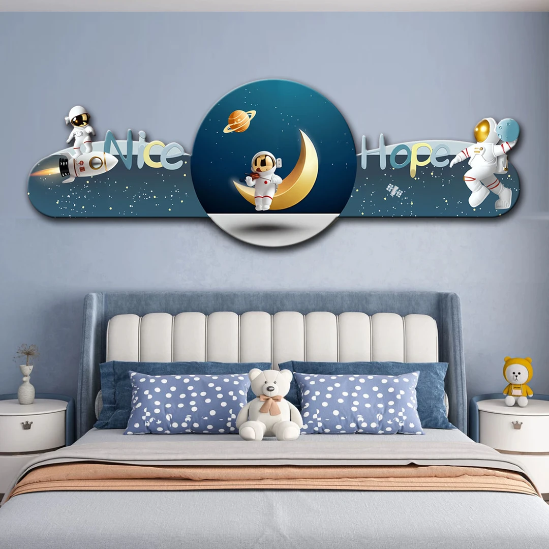 艺潮D181男孩卧室床头挂画儿童房装饰画太空宇航员背景墙挂画JL4