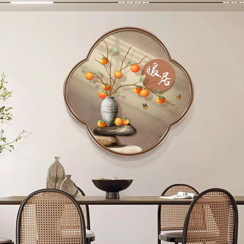 艺潮D180新中式玄关装饰画入户走廊暖居精雕画侘寂风办公室挂画