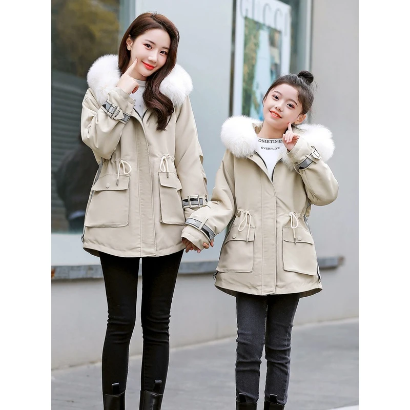 炸街亲子装母女装洋气冬装加厚2023新款潮棉袄派克服冬款棉服外套