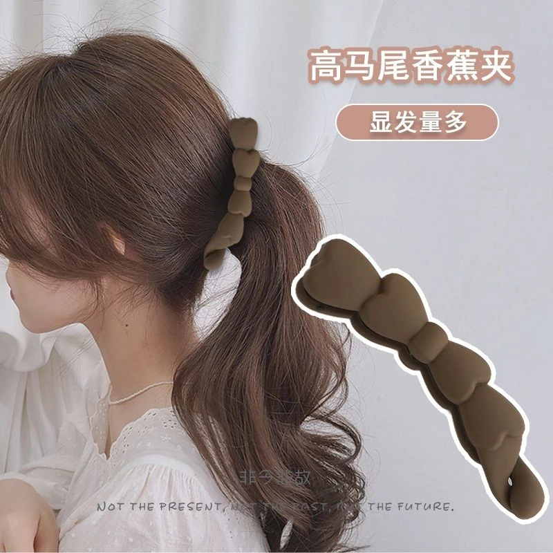 韩系香蕉夹女后脑勺扎头发马尾发夹子简约扭夹发卡头