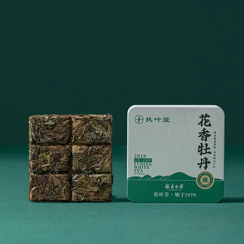 扶叶堂 福鼎白茶 花香牡丹2018年方片茶30g/盒