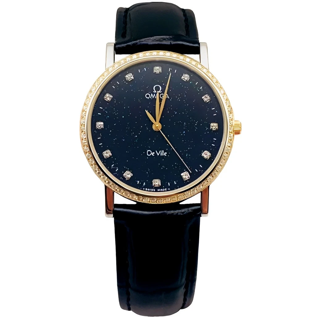 95新 Omega/欧米茄 32.5盘 碟飞 后配星空盘后镶钻石英女士腕表