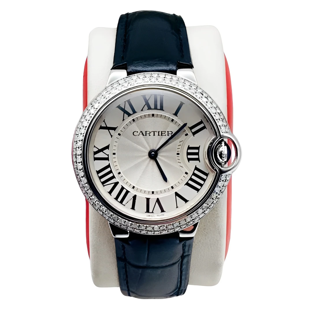 99新 Cartier/卡地亚 36mm卡地亚 蓝气球后镶钻石英中性表