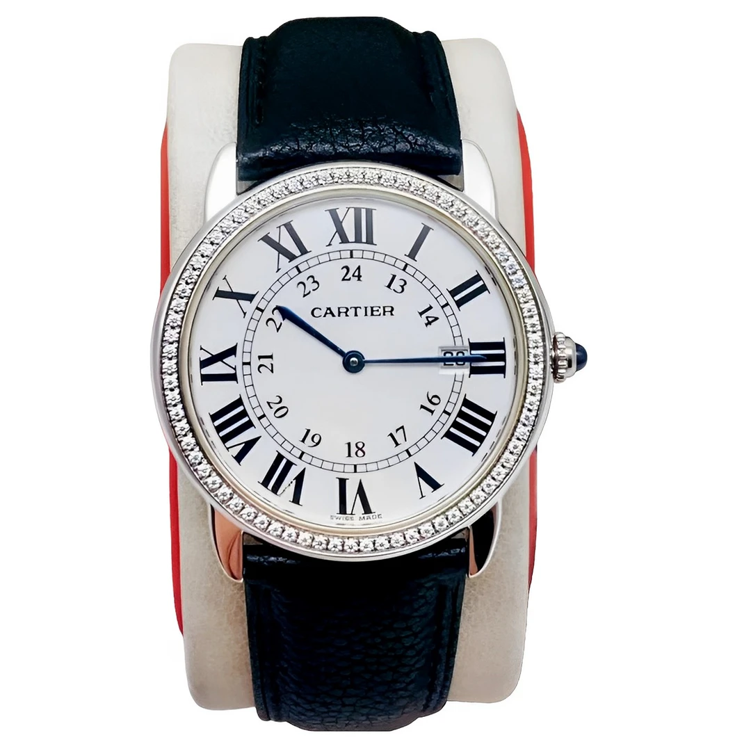 99新 Cartier/卡地亚 36mm 卡地亚 伦敦后镶钻时尚石英中性表