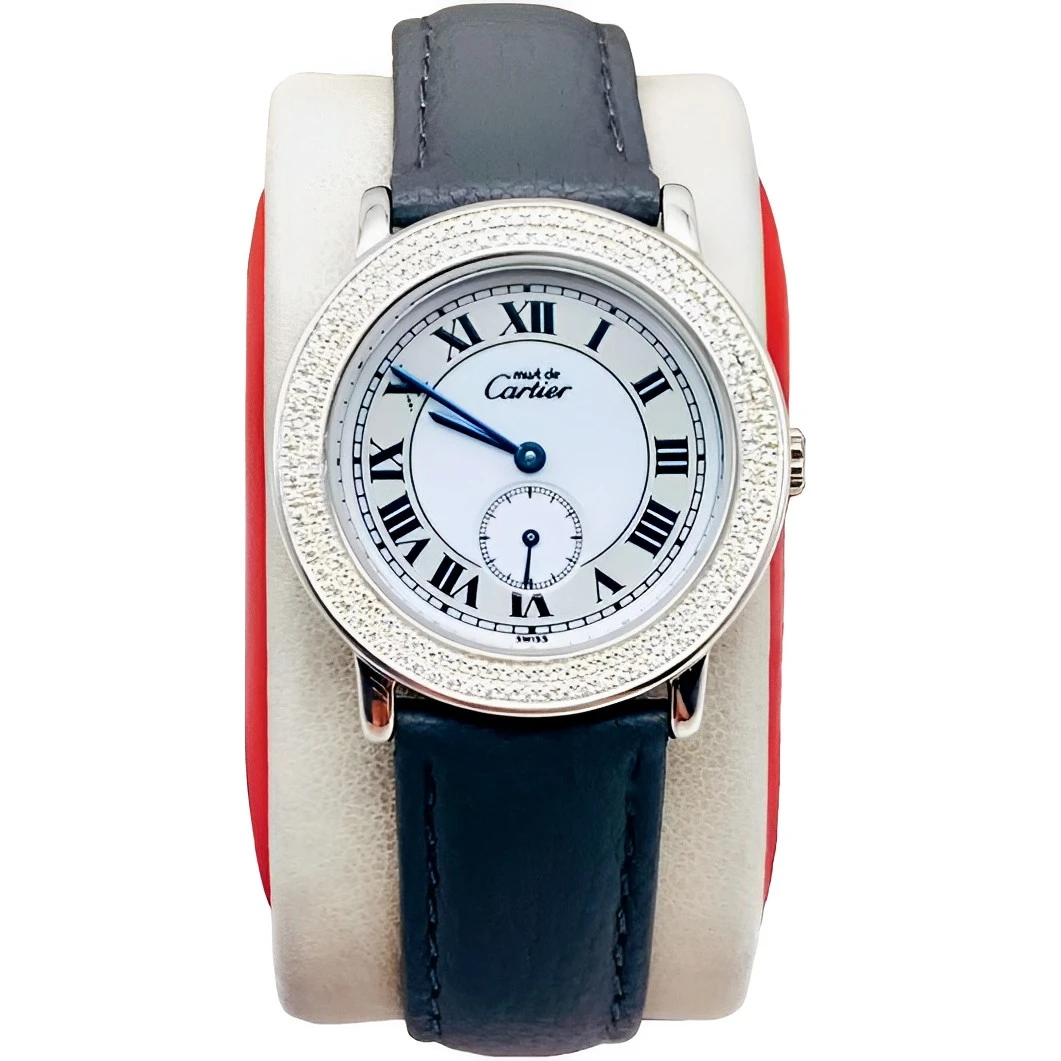 95新 Cartier/卡地亚 32.5mm 卡地亚 时尚名表后镶钻石英女士腕表