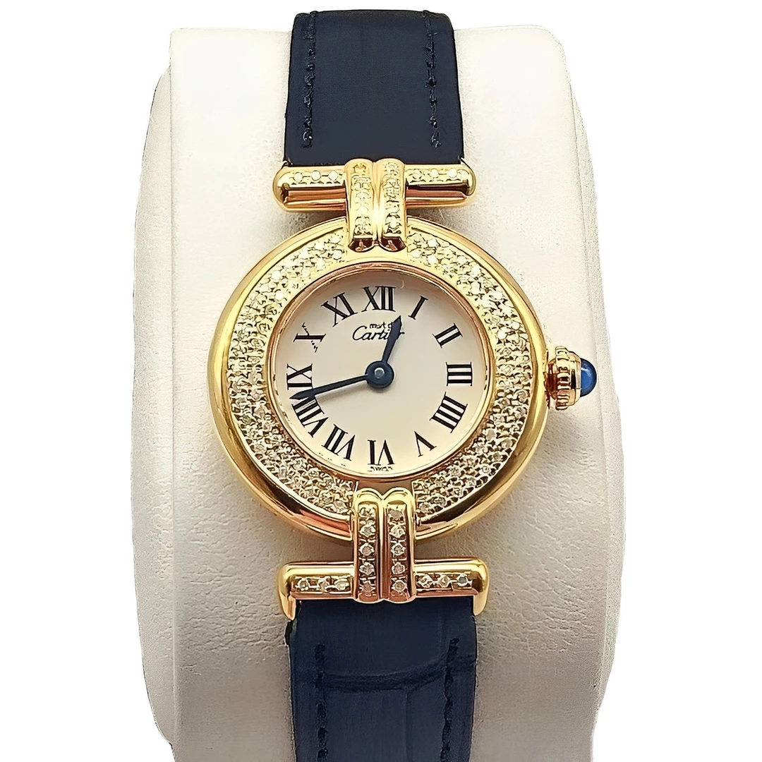 95新 Cartier/卡地亚 24mm后镶钻小旋风奢华气质名表石英女士腕表