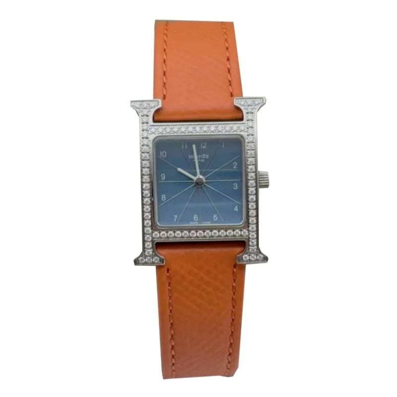 95新 Hermes/爱马仕 21*30mm 爱马仕 时尚手表后镶钻石英女士腕表