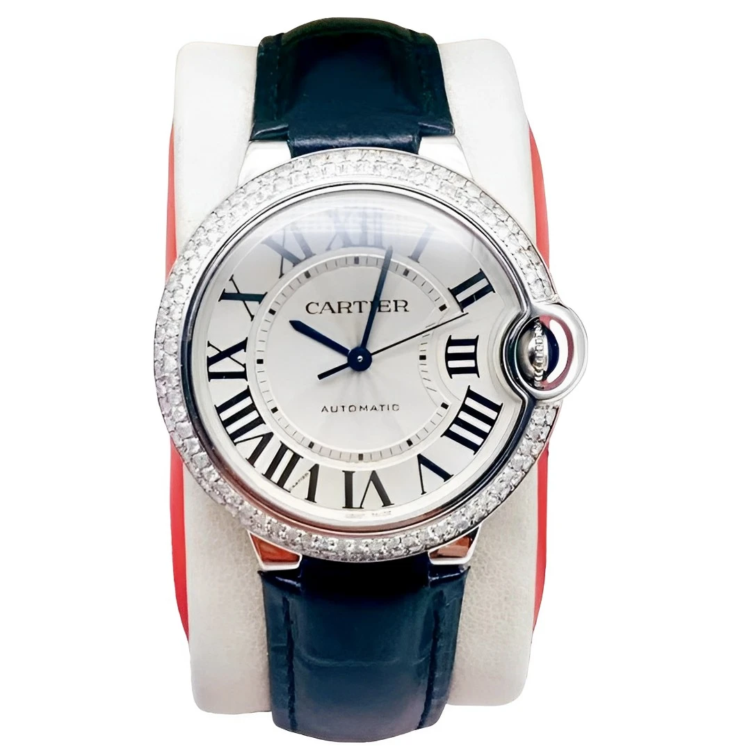 99新 Cartier/卡地亚 36mm 卡地亚 蓝气球后镶钻自动机械男女腕表