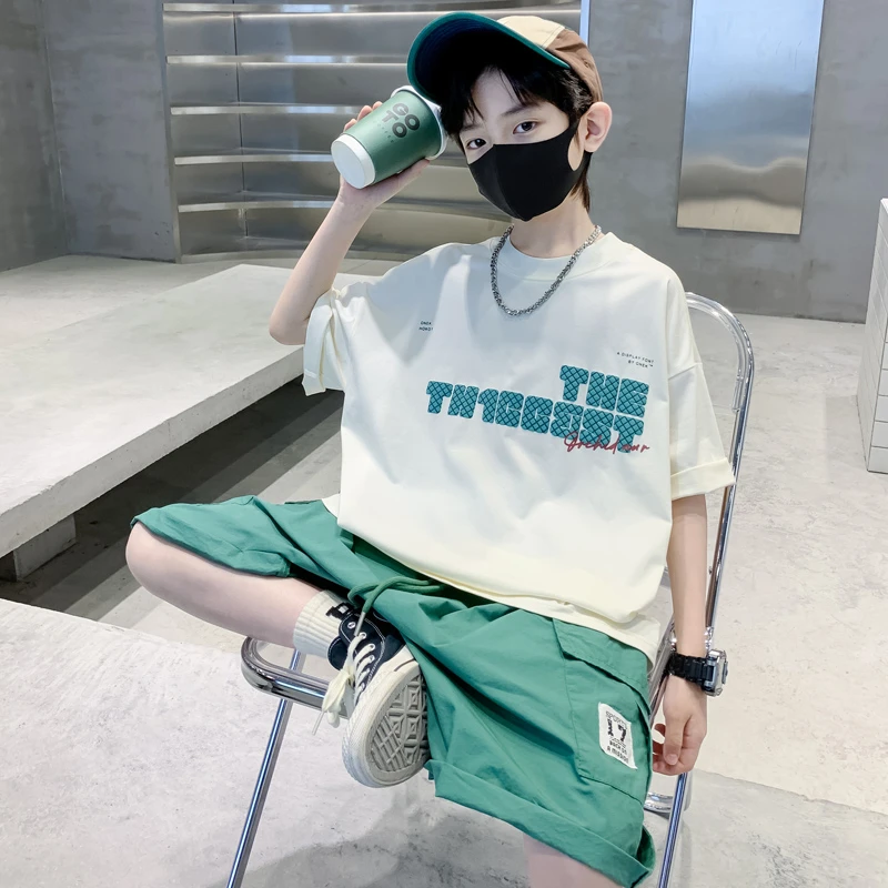 男童夏装套装10-15岁潮款12中大童男孩夏季洋气8儿童短袖休闲帅气