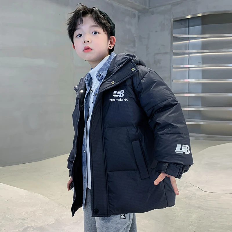 男童羽绒服6-12岁潮款中大童男孩冬季加厚儿童白鸭绒外套连帽洋气