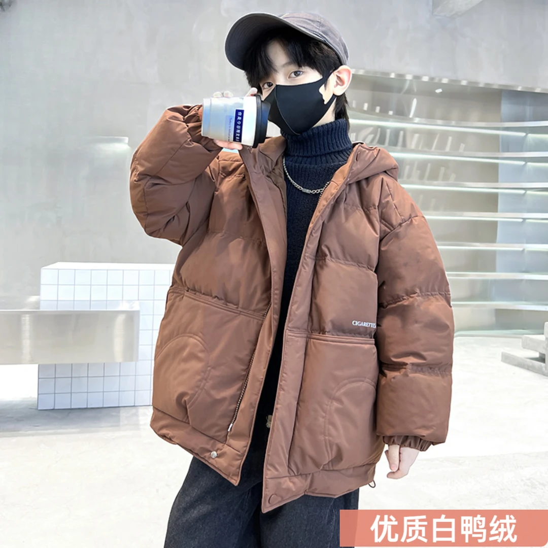 男童羽绒服冬季2024新款6-12岁中大童男孩白鸭绒儿童冬装加厚外套