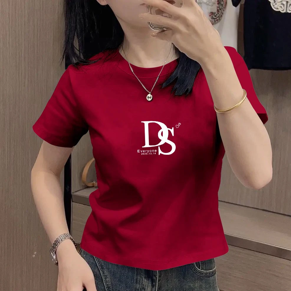 短袖t恤女2024新款爆款短款上衣夏季宽松薄款韩版遮肉显瘦女装潮