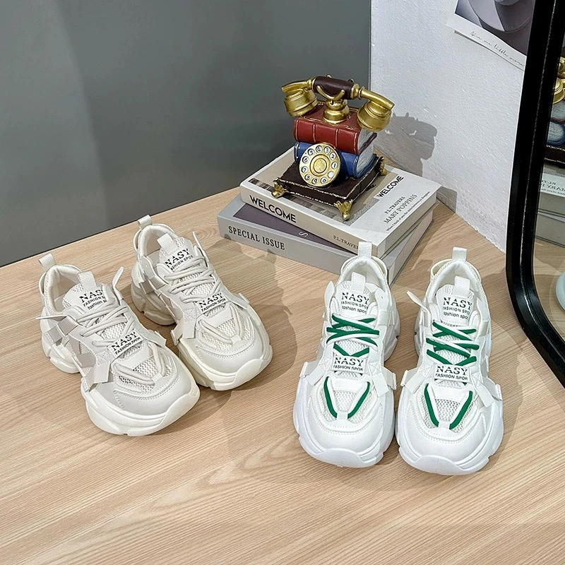 Ou Shi Yuan/欧诗媛女生夏季潮流百搭尤莱特网面镂空老爹鞋CQ53