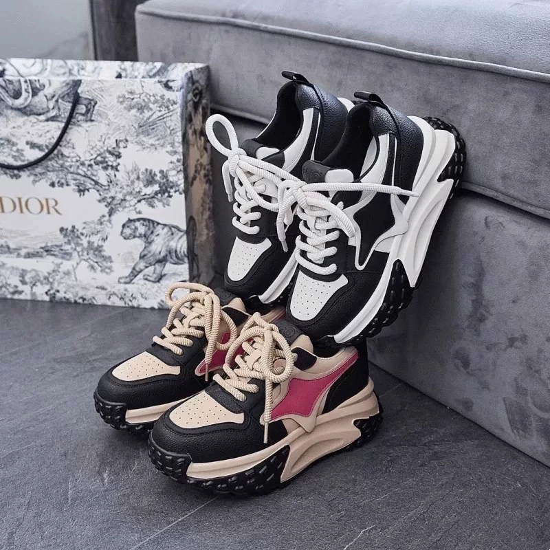 【女生板鞋】春夏休闲百搭尤莱特皮面厚底板鞋老爹鞋168-17