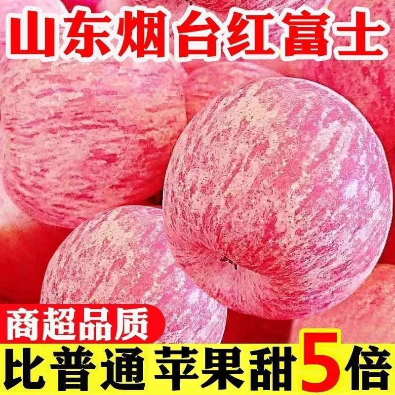 山东正宗烟台红富士苹果栖霞红富士新鲜水果酸甜多汁高山苹果包邮