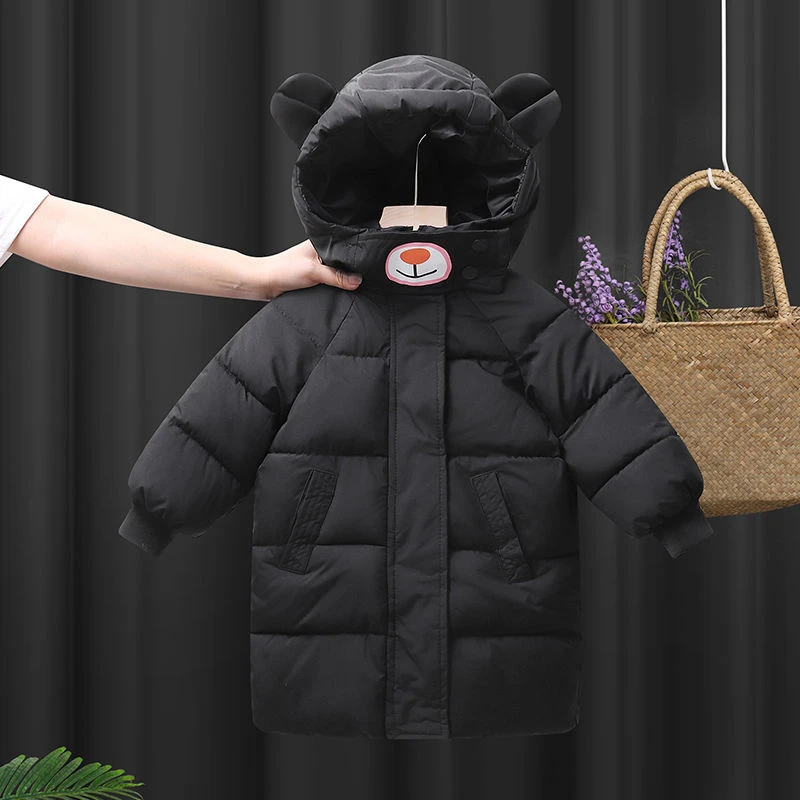 童森童马秋冬儿童棉服中长款韩版男女中小童加厚洋气外套潮