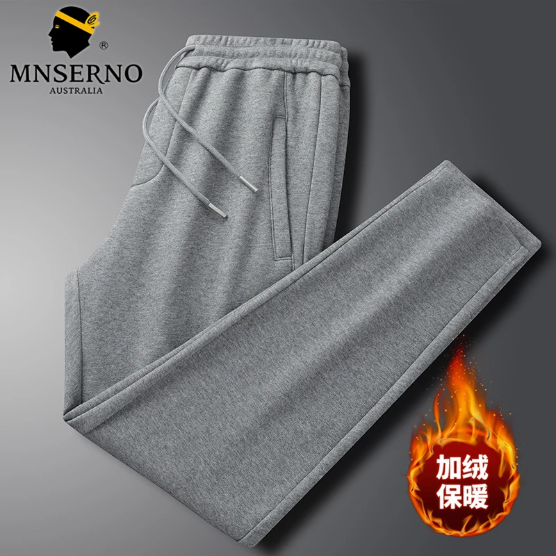 曼西尔奴男士简约宽松休闲加绒保暖平口卫裤24252633TM