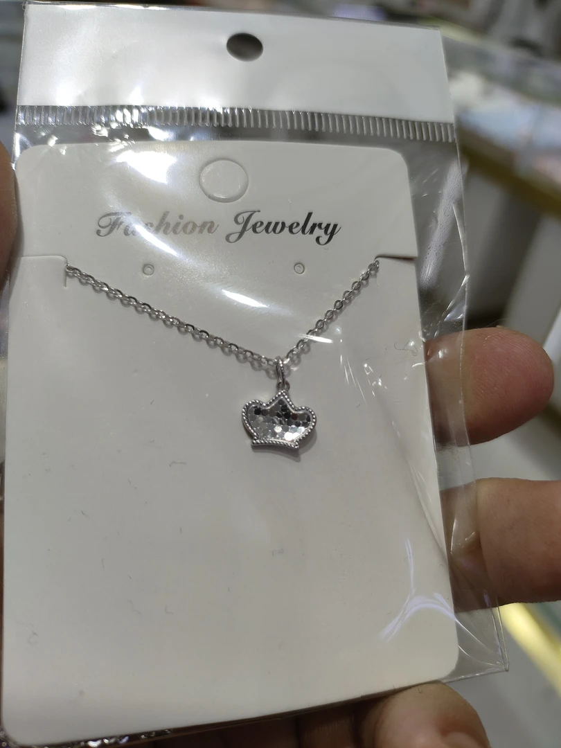 坠链均925银 纯银925套链皇冠形