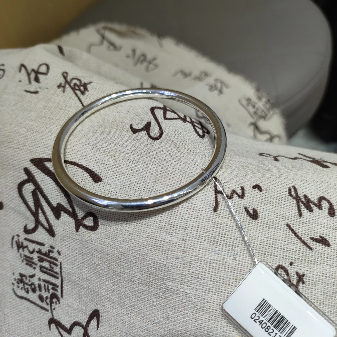 足银手镯 足银手镯 足银999.9闭口亮面手镯58号