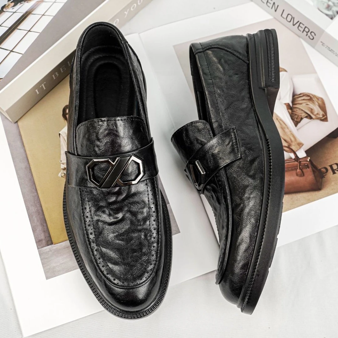 正品皮鞋男款爆款2024新款商务正装男士防滑休闲百搭经典男鞋7711