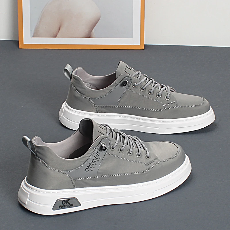 2025夏季男士冰丝布透气百搭韩版松紧带轻便休闲鞋薄款软底男潮鞋