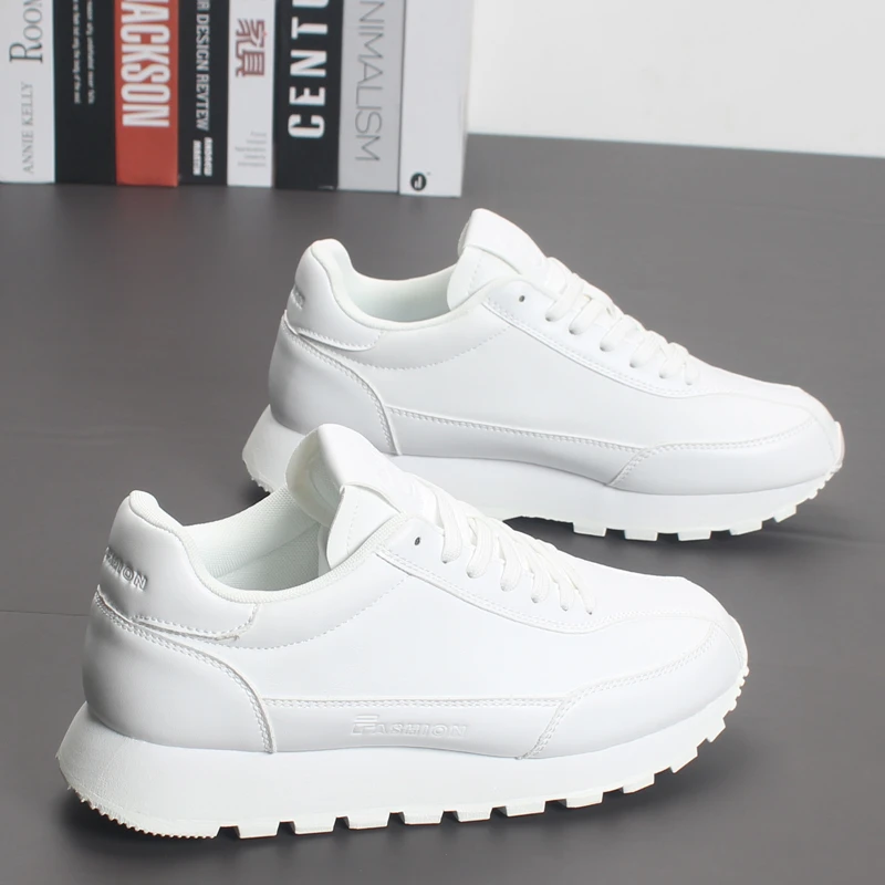 潮流阿甘鞋2025春季新款低帮厚底男士小白鞋韩版拼色学生党运动鞋