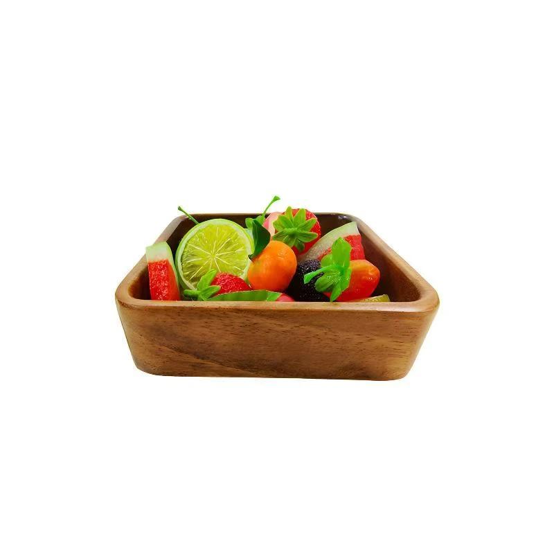 拉吾拉新款民族风创意家用中式复古分格单格木质隔热干果水果盘