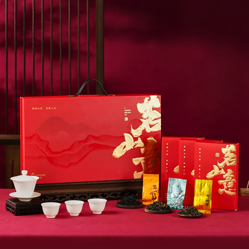 去寻万事亨通茶叶礼盒春节限定福建核心产区三大茗茶组合红茶团购