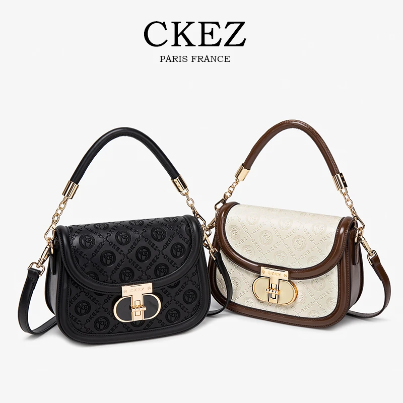 CKEZ/2025上新春夏 小众女士百搭时尚压花女士单肩斜挎包