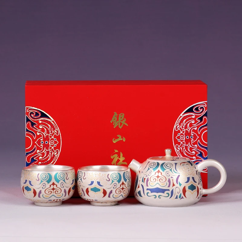 【闪购商品】饕餮999鎏银一壶二杯套组