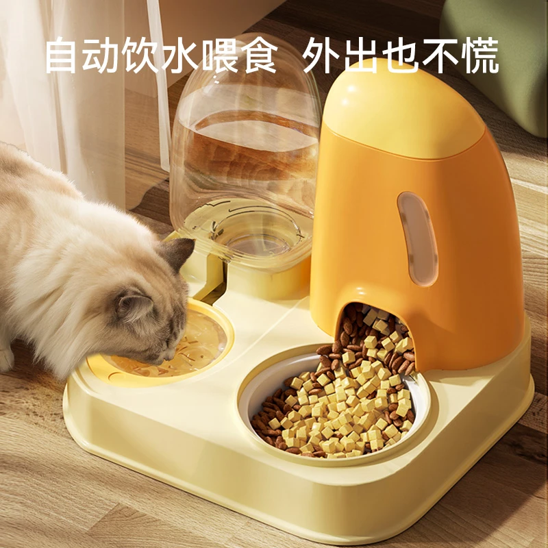 大容量扬帆起航猫咪自动饮水器喂食器一体帆船宠物狗碗陶瓷碗7382