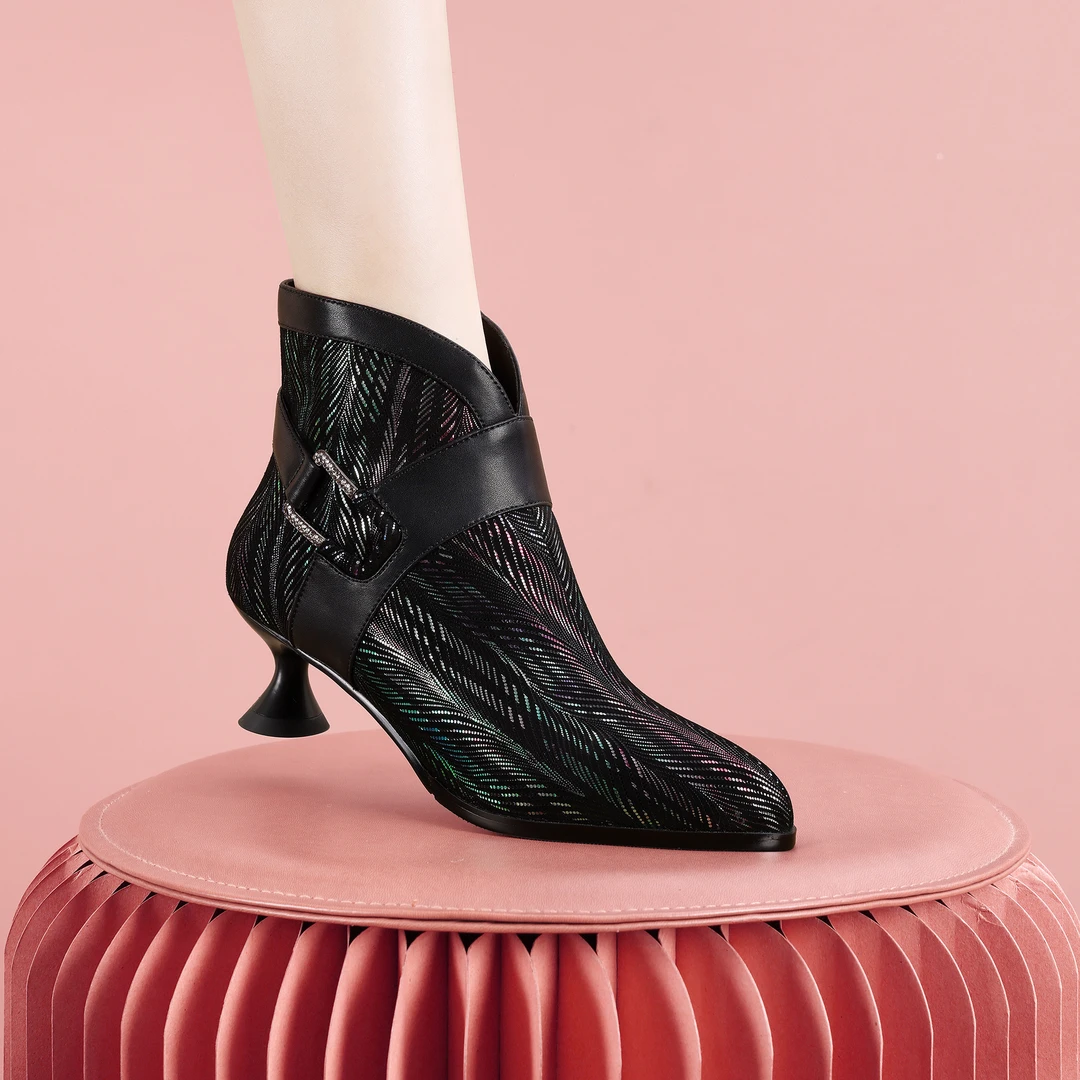 梵芮诗2024年新款时装秋冬气质优雅高级感潮流穿搭短靴-J1140