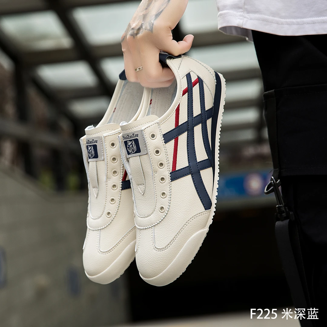 [一脚蹬无鞋带款】2024情侣款阿甘鞋运动时尚舒适真皮德迅鞋秋冬季