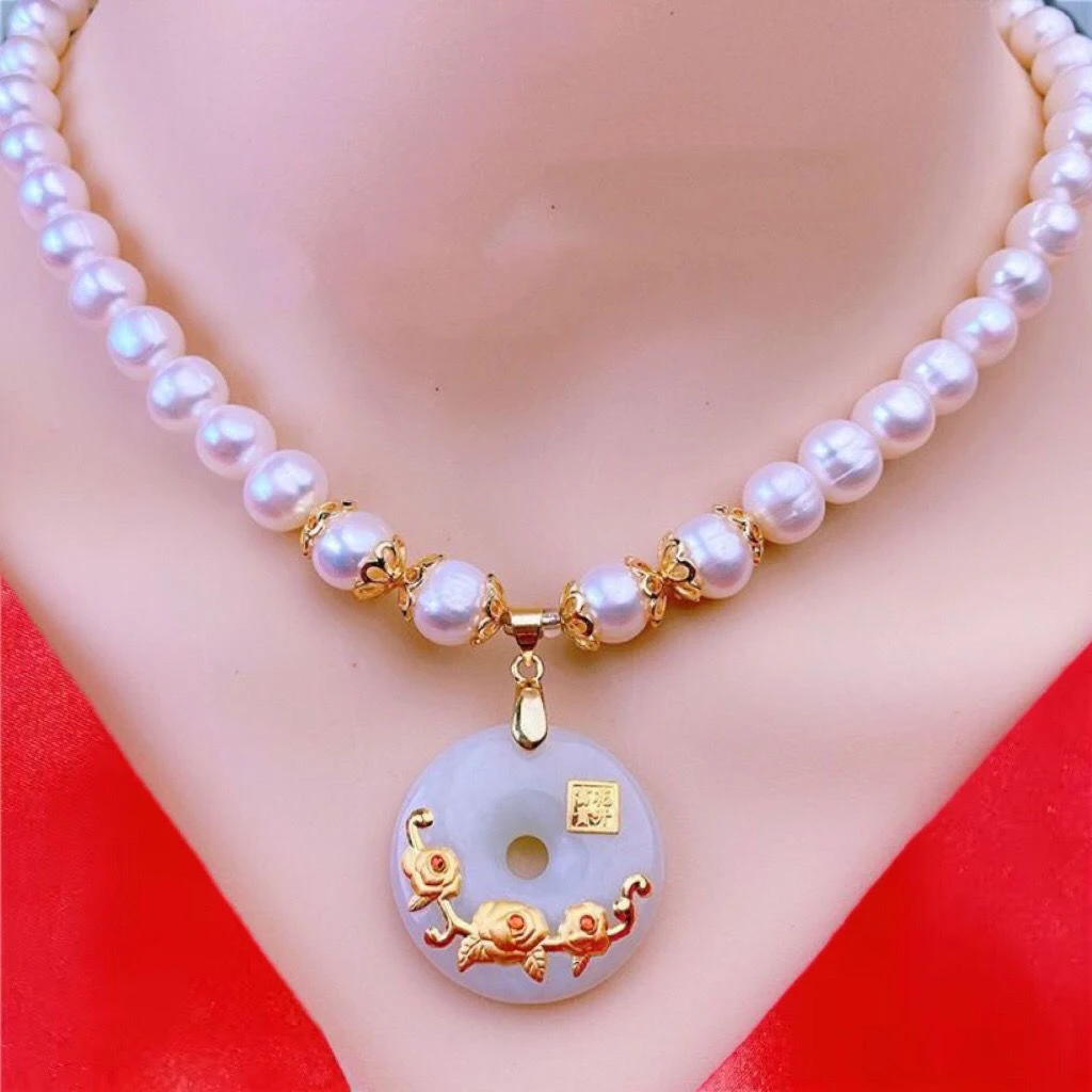 2024年新款珠正圆无暇项链送妈妈送婆婆送妈妈时尚颈链送大礼盒
