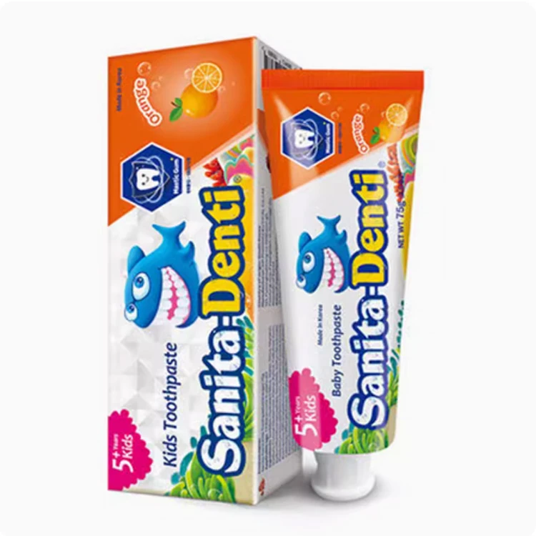 韩国进口新款莎卡婴幼儿防蛀草莓味无氟含氟水果味0-2-5+儿童牙膏