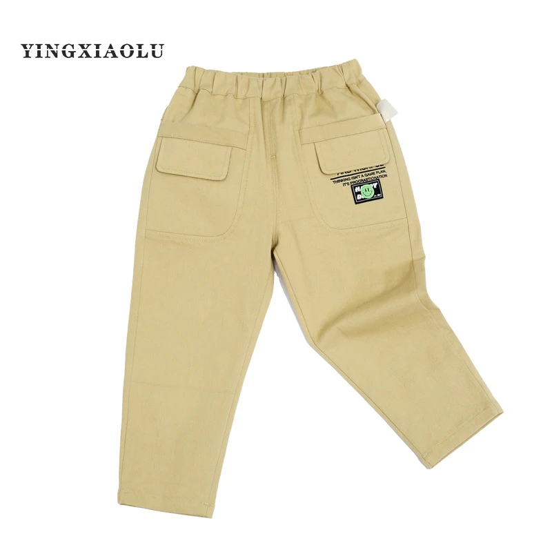 【90-130码】莹小鹿男童春季时尚拼袋梭织儿童长裤休闲裤YXL23AW095