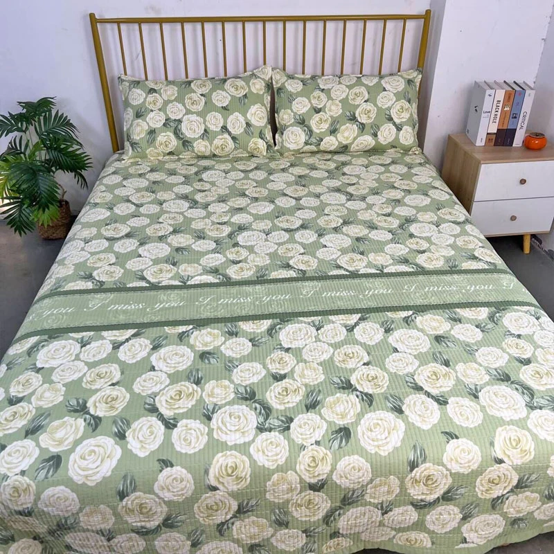 床盖单件单人学生宿舍炕盖双人夹棉床单三件套榻榻米通用防滑双面