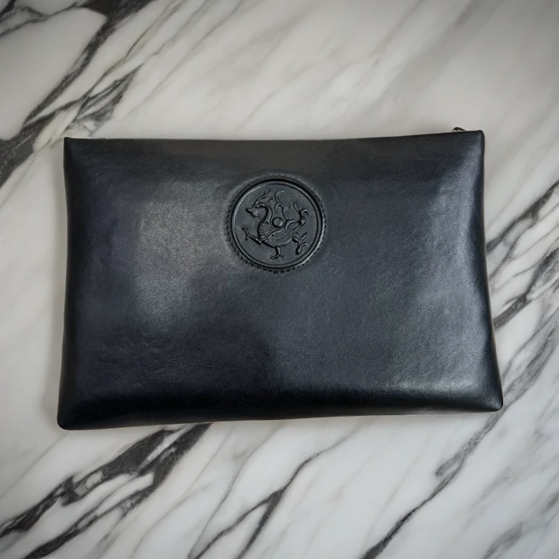 库奇世家男士真皮手包时尚休闲头层牛皮手抓包信封包大容量新款