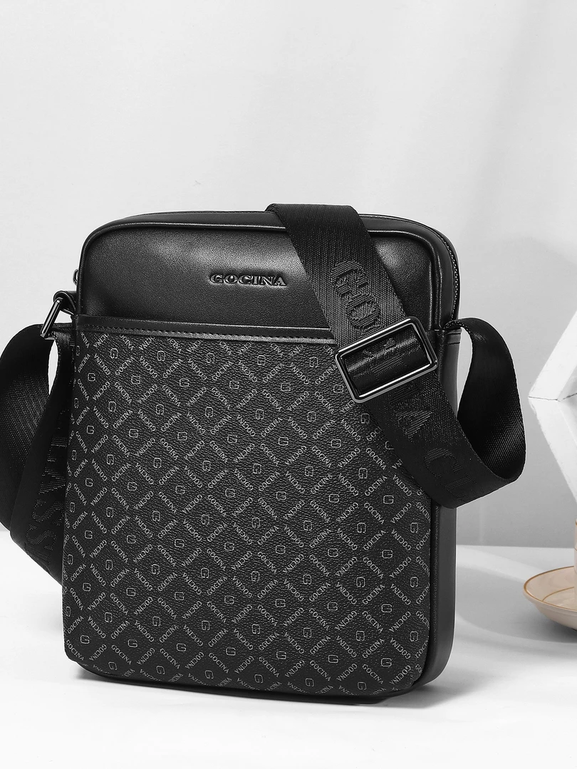 库奇世家品牌高端时尚商务休闲潮流多功能韩版竖款单肩斜挎包