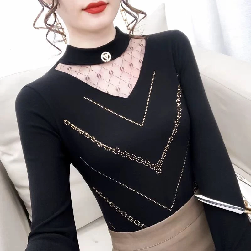 时尚秋冬加厚德绒打底衫女气质百搭洋气显瘦外穿