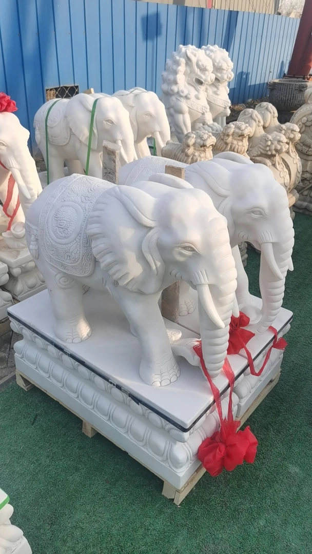 汉白玉石雕 大象 高120长110宽44不包卸货 不包安装和上楼